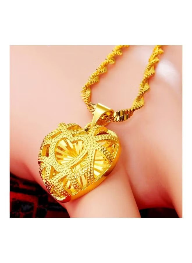 Gold Heart Shape Pendant Necklace - Describings