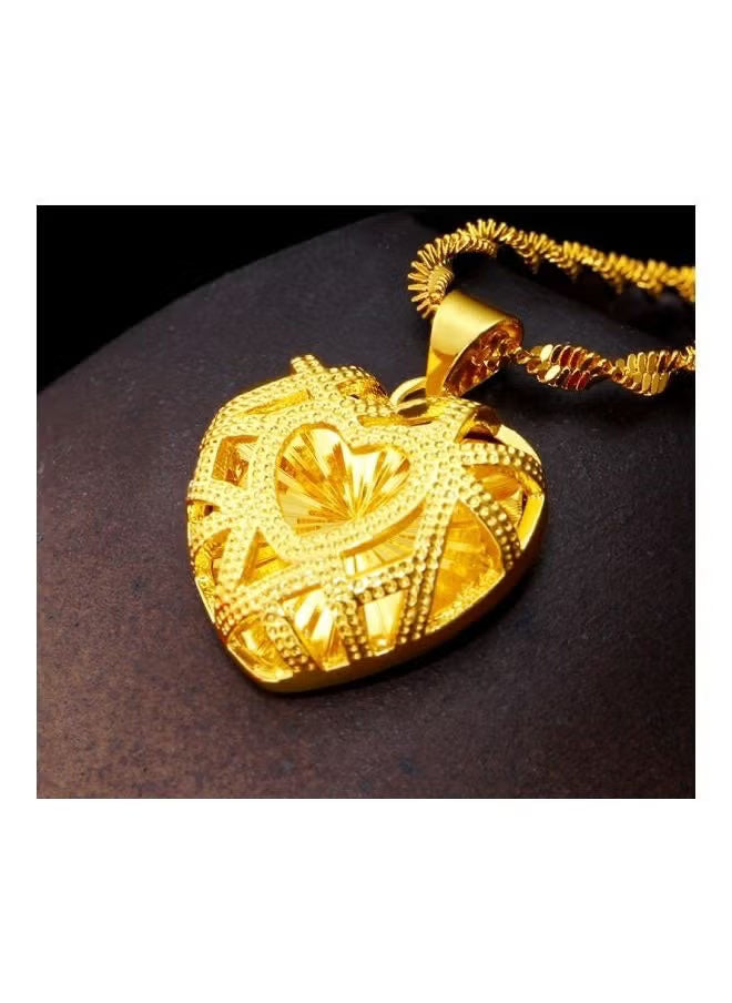 Gold Heart Shape Pendant Necklace - Describings