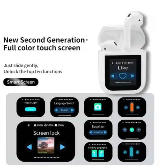 Smart LED Display Earbuds - Describings