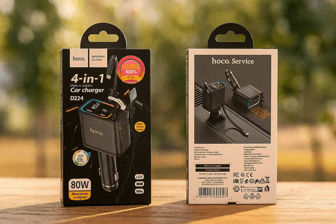 Hoco - 4-in-1 Car Charger - Describings