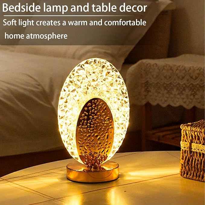 Oval Crystal LED Table Lamp - Describings