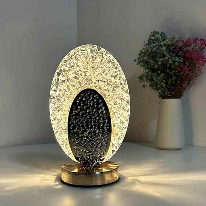 Oval Crystal LED Table Lamp - Describings