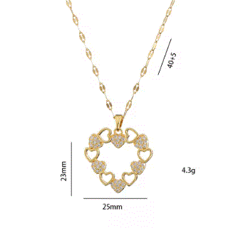 Heart Zircon Pendant Set - Describings