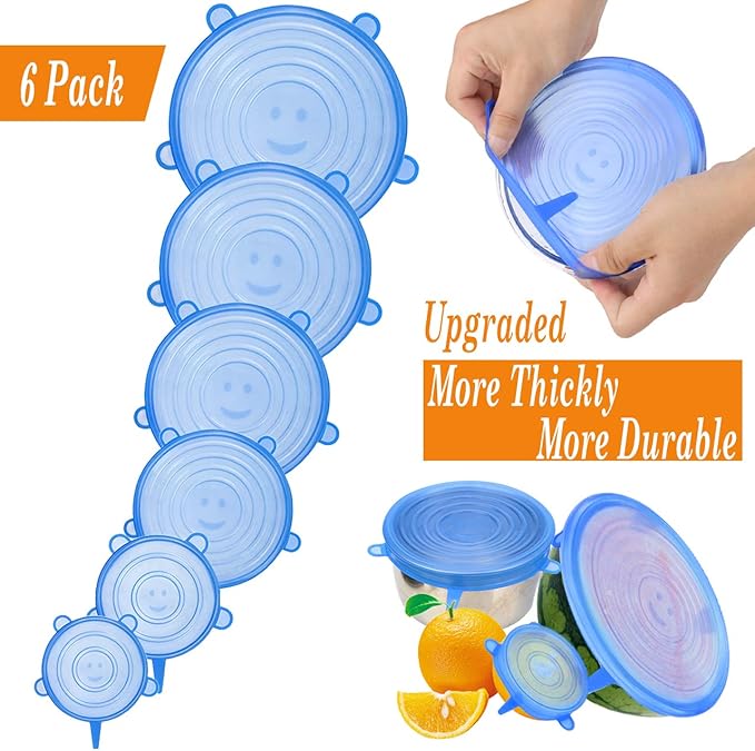 Silicone Stretch Lids With Bowl (Pack of 6) - Describings
