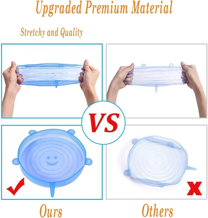 Silicone Stretch Lids With Bowl (Pack of 6) - Describings