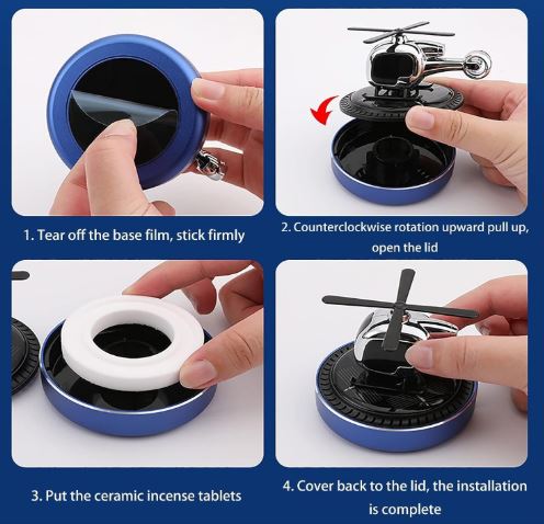 Solar Helicopter Car Air Freshener - Describings