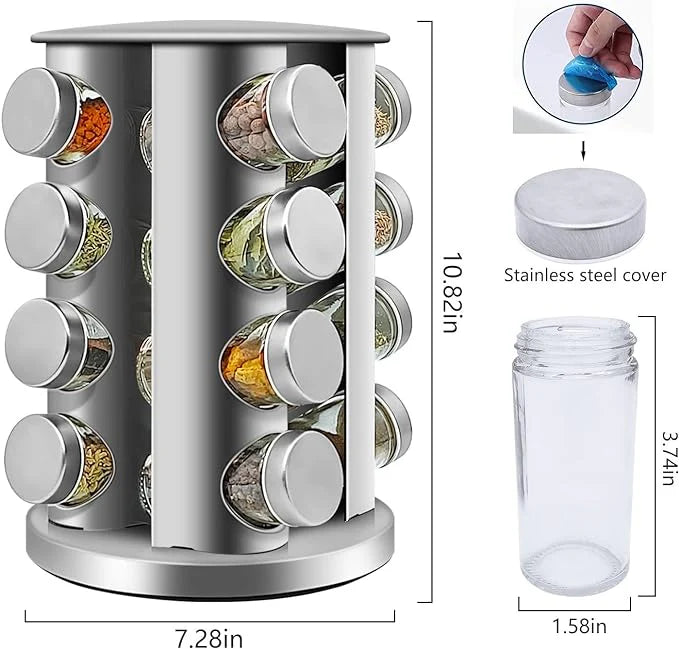 16-Jar Spice Storage - Describings
