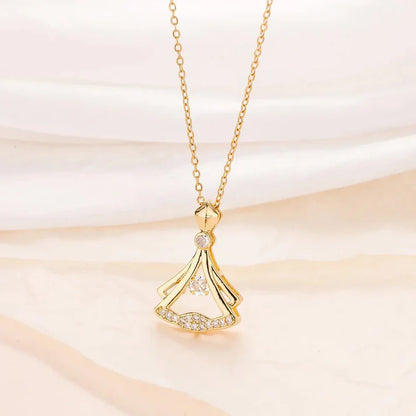 Gold plated fan necklace - Describings