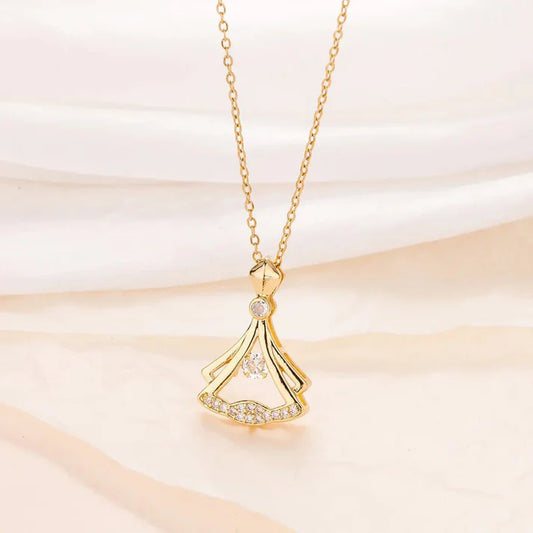 Gold plated fan necklace - Describings