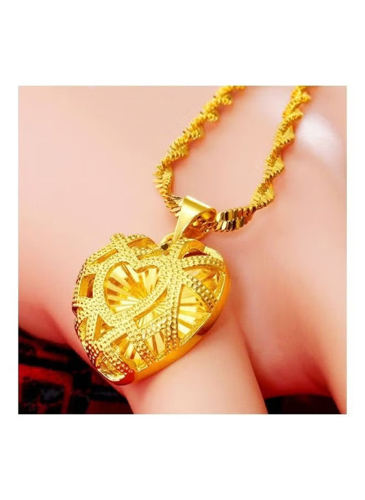 Gold Heart Shape Pendant Necklace - Describings