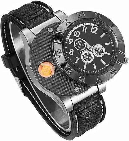 New Military USB Lighter Watch Men's - Describings