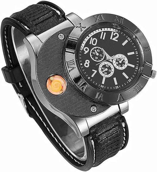 New Military USB Lighter Watch Men's - Describings