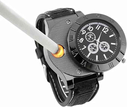 New Military USB Lighter Watch Men's - Describings