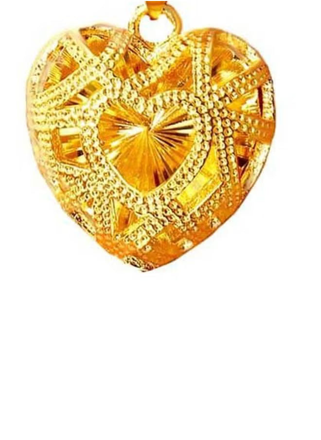 Gold Heart Shape Pendant Necklace - Describings