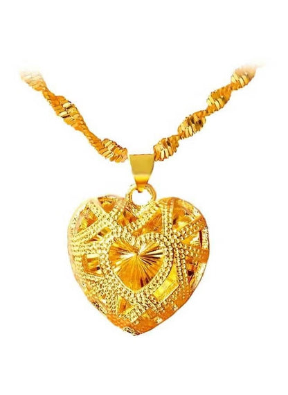Gold Heart Shape Pendant Necklace - Describings