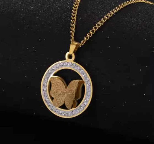 Butterfly Zircon Pendant Set - Describings