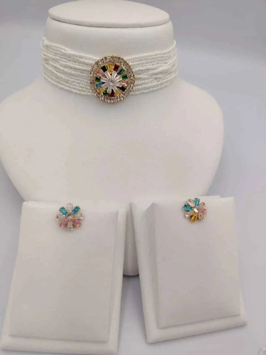 Pearl Choker Necklace Sets 2 - Describings