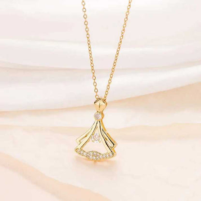 Gold plated fan necklace - Describings