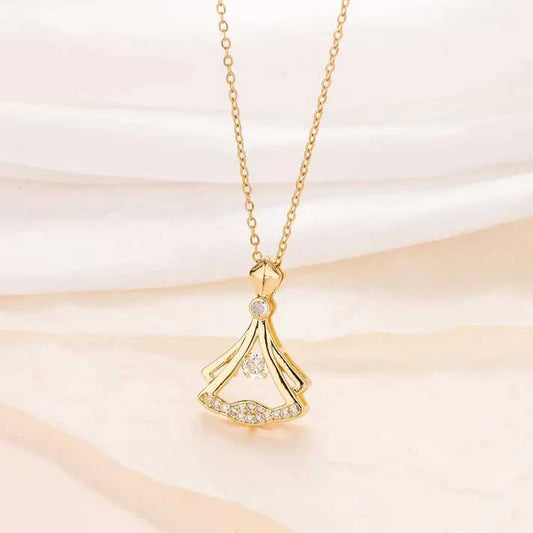 Gold plated fan necklace - Describings