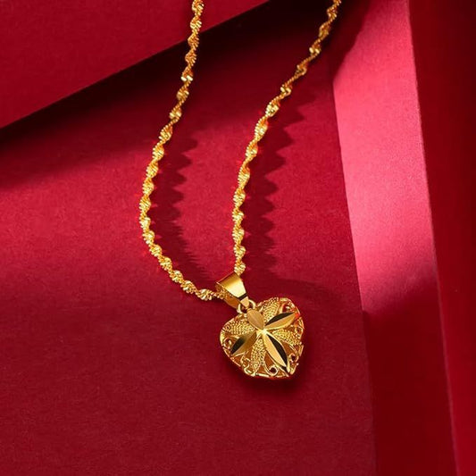 Gold Heart Necklace for Women - Describings