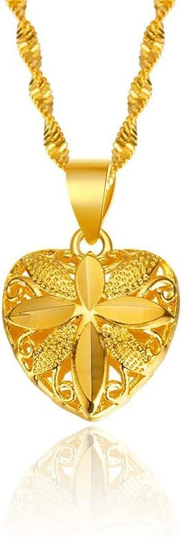 Gold Heart Necklace for Women - Describings