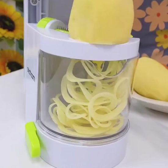 Universal food spiralizer – safe design with vegetable holder