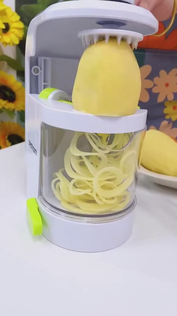 Universal food spiralizer – safe design with vegetable holder