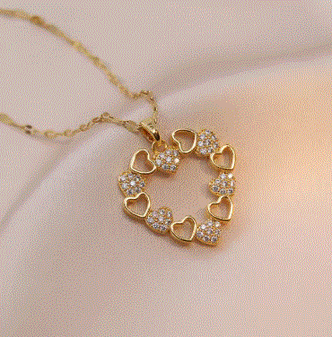 Heart Zircon Pendant Set - Describings