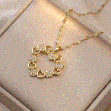 Heart Zircon Pendant Set - Describings