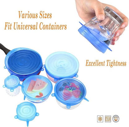 Silicone Stretch Lids With Bowl (Pack of 6) - Describings