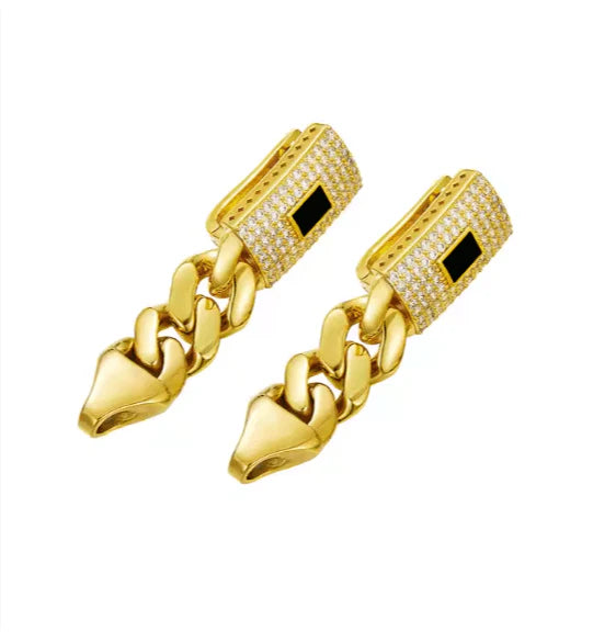Zircon Cuban Pendant Set - Describings