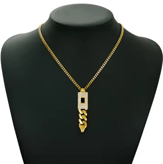 Zircon Cuban Pendant Set - Describings